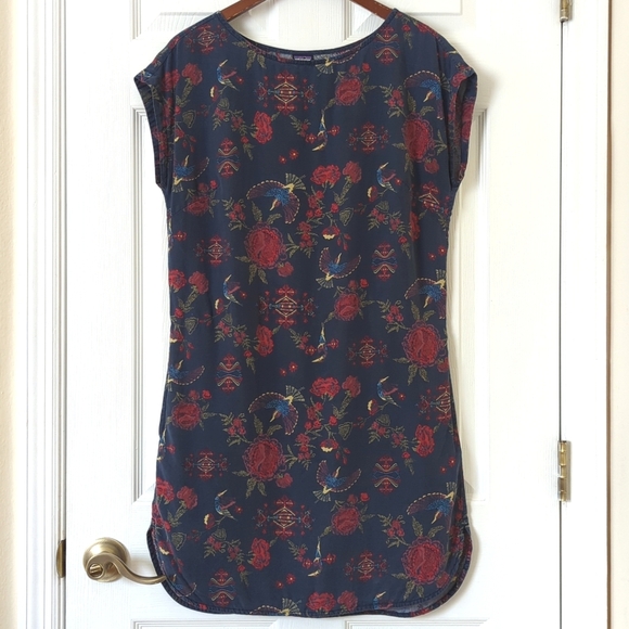 Patagonia June Lake Village Byrd Boat Neck Cap Sleeve Mini Shift Dress Navy S - Picture 1 of 13